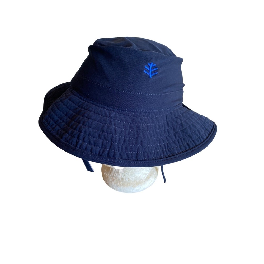 Coolibar Navy Baby Splashy Bucket Hat 12-24M 84% Polyester 16% Spandex Lightweig